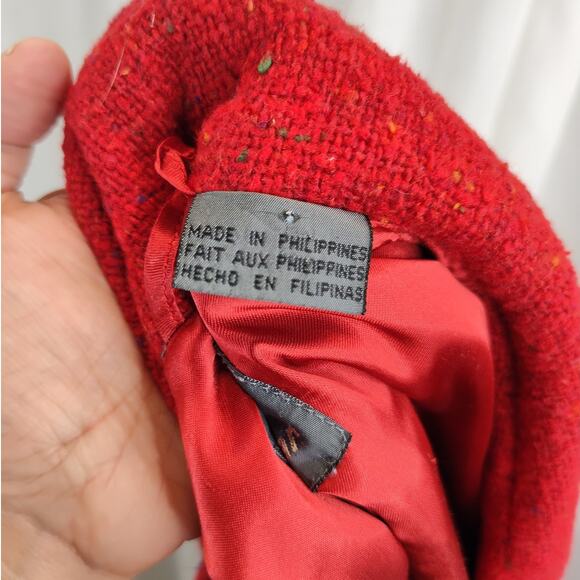 Liz Wear Vintage Red Wool Blend Confetti Blazer, 14 - Picture 10 of 10